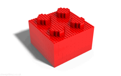 Infinite loop of legos being built